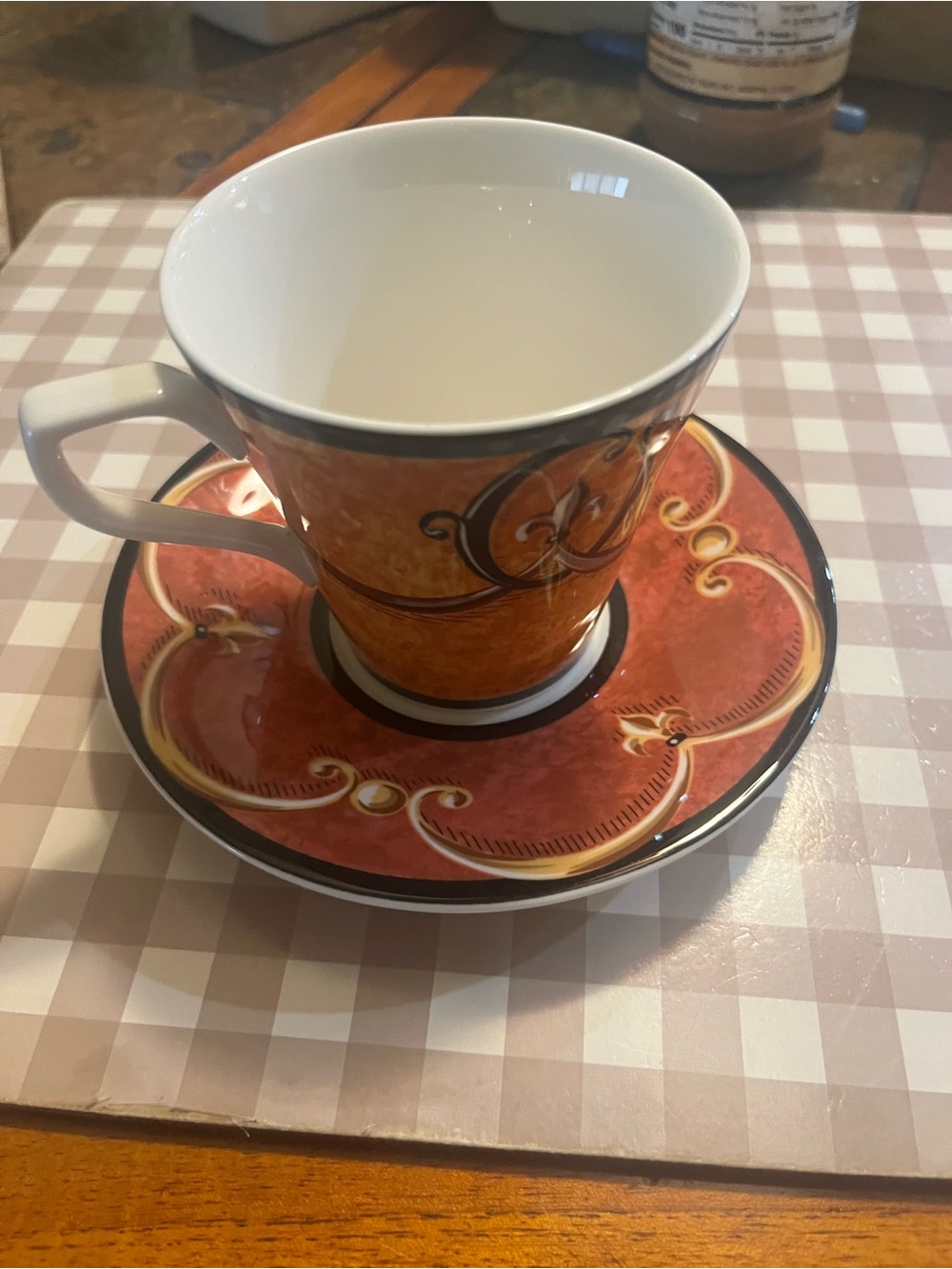 Elegant Sasaki Orange Decorative Cup & Saucer Set